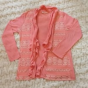Lace Print Salmon Cardigan